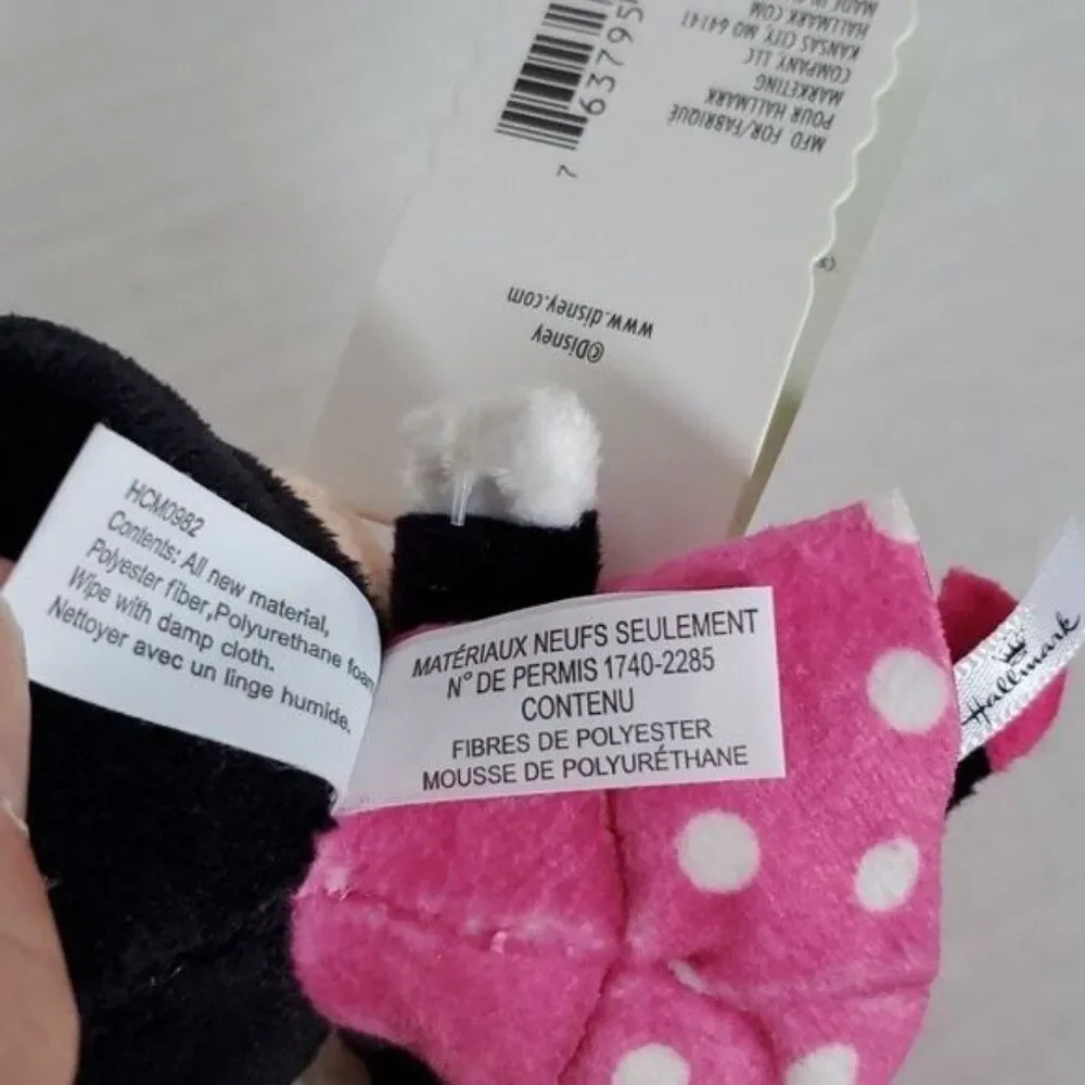 Disney Hallmark Ornaments Mickey Minnie Mouse Small Stars P'tites Plushy PLUSHIE